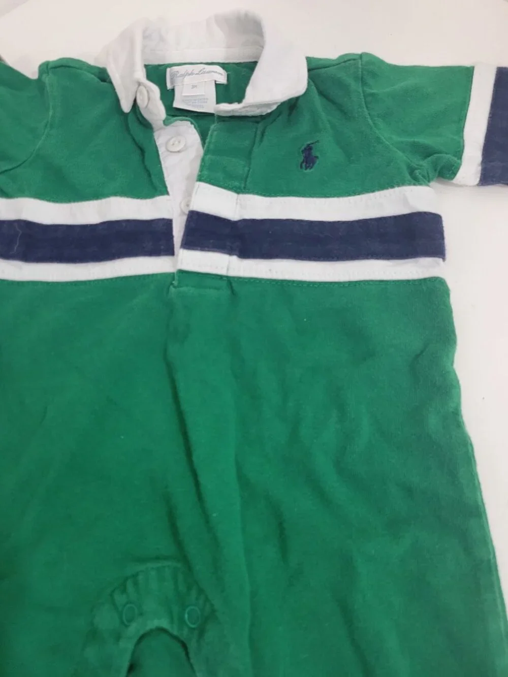 Ralph Lauren Rugby Shirt Jumpsuit Size 0-3 Months